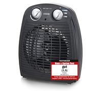 Emerio FH-106737.2 Note 1.5 Petit radiateur soufflant portable compact pour 20 m², 2 puissances de chauffage + fonction ventilateur, thermostat réglable, interrupteur de sécurité, poignée, 2000 W,