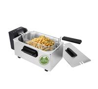 EMERIO Friteuse à huile de 3,0 l avec technologie de zones froides, plus de goût amer, friteuse à zone froide de 2000 W, réservoir en acier inoxydable, sans PFA, nettoyage facile, thermostat