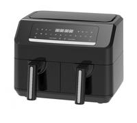 Emerio - Friteuse Sans Huile 7,2l - Double Bac - Minuteur - Thermostat Réglable - Réservoir Amovible - Cool Touch - Noir