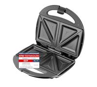 Emerio Machine à sandwich double, sans BPA, forme classique pour sandwich triangulaire, facile à nettoyer, antiadhésive, chauffe rapidement, 750 watts
