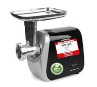 Emerio MG-130207 Hachoir à viande électrique (3 inserts de viande fine/moyenne/grossière), accessoire à charcuterie, accessoire kebbe, accessoire à biscuits, pour 4 emporte-pièces