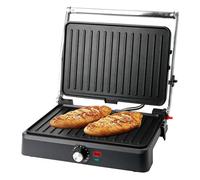 EMERIO Panini CG-130859 Grille de contact avec surface de cuisson 34 x 24 cm Revêtement antiadhésif 2200 W Ouverture à 180° Thermostat réglable