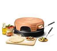 Emerio PIZZARETTE PO-115848.1 Four à pizza original en terre cuite faite à la main, design breveté, pour mini pizza, véritable plaisir de famille pour 6 personnes