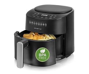 Emerio Top AirFryer AF-129369 Grande friteuse numérique à air chaud, friteuse sans huile supplémentaire, volume 4,5 l, 8 programmes automatiques, Cool Touch, sans BPA, chauffage rapide, 1300 W