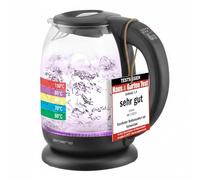 emerio WK-119255 TESTSIEGER Haus & Garten Test 02/2019, bouilloire en verre avec sélection de température (60°C/70°C/80°C/90°C/100°C), sans BPA, protection contre l'ébullition à sec, Auto -off, 2200 W