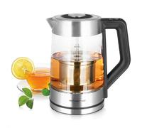Emerio Bouilloire WK-122730 – noir, verre borosilicate, temp. 50/70/80/90/100°C, 1,7 L, 2200 W