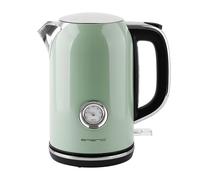 EMERIO WK-133282 Bouilloire rétro - 2 200 W - 1,7 l - Corps en acier inoxydable - Indicateur de niveau d'eau - Filtre anti-calcaire - Arrêt automatique - Base à 360° - Sans fil