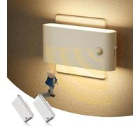 Emeritpro Veilleuses LED, Lot de 2 Veilleuse Prise Electrique avec Détecteur de Mouvement (ON/AUTO/OFF), Luminosité Dimmmable 0-100LM Veilleuse Enfant avec Prise, 3000K Blanc Chaud, pour Chambre