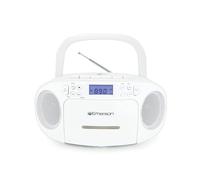 Emerson Lecteur CD portable avec lecteur de cassette, enregistreur de bande, radio Am/FM, AUX, connecteur pour écouteurs, double haut-parleurs, AC/DC et fonctionne sur piles, système stéréo pour