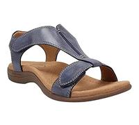 EMERZE Femmes Plates Sandales Eté Sandales Orthopédiques Cuir Synthétique Peep-Toe Sandales Confortables Sandales Plates Velcro Femme Sandalias,002,38EU