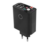 Émetteur Audio, Adaptateur de qualité Stéréo HD avec Télécommande pour Les Téléphones Mobiles pour Les Tablettes (Version de contrôle à Distance Prise UE)