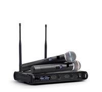 Émetteur de micro à main dual 2 canal 2 avec METTRE EN SOURDINE Système de microphone sans fil de karaoké professionnel de fonction