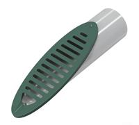 Émetteur de vidange d'extérieur en PVC vert compatible avec pompe de puisard et tuyau de descente de gouttière pour un drainage efficace de l'eau dans le jardin, patio, allée, paysages avec grille