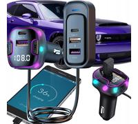 Émetteur de voitures FM et chargeur Bluetooth 3x USB 12-24V LED RVB