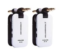 émetteur et récepteur de système sans fil rechargeable 2.4G 4 canaux pour guitare basse, blanc