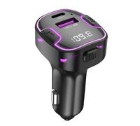 Emetteur FM Bluetooth Voiture avec Chargeur USB et USB C Rétroéclairé XO Noir