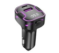 Emetteur FM Bluetooth Voiture avec Chargeur USB et USB C Rétroéclairé XO Noir