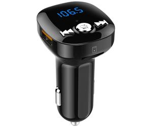 Émetteur FM pour Voiture, émetteur FM, Adaptateur Bluetooth et Chargeur pour Voiture, 2 USB
