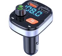 Emetteur Fm sans fil Chargeurs USB doubles Adaptateurs radio sans fil Bluetooth 5.0 Noir