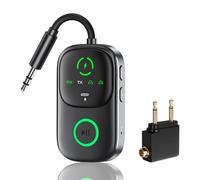 Émetteur Jack Bluetooth 5.4 pour TV, 2025 Nouveau Adaptateur Bluetooth Jack, 2 en 1 Transmetteur Récepteur pour Voiture Prise Aux 3.5 mm, Compatible avec 2 AirPods, Faible Latence, pour Enceinte/Avion