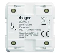 Emetteur radio mural, gallery, quicklink, plat, pile plate, 4 postes - HAGER WXF094