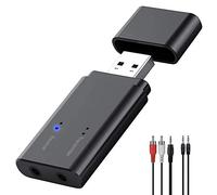 Émetteur Récepteur Bluetooth 5.3,Adaptateur USB Bluetooth sans Fil Faible Latence Transmetteur,Double Connexion,avec RCA et Câble Audio AUX 3,5mm,pour TV,PC,Voiture,Casque,Projecteur,Système Audio