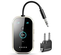 Émetteur récepteur Bluetooth 5.4 - Aluminium CNC et verre céramique | Double lien pour 2 AirPods/écouteurs | aptX Adaptif/Audio HD | Émetteur sans fil pour avion/TV/voiture/salle de sport