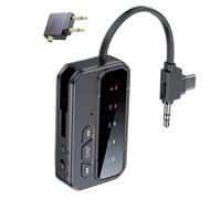Émetteur-récepteur Bluetooth 5.4 amélioré 2025 - Adaptateur audio sans fil double mode avec 3 en 1 (type C/AUX/données), connecte 2 écouteurs simultanément pour les voyages en avion, voiture AUX, TV