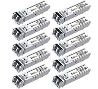 Émetteur-récepteur duplex SFP 1000Base-SX Gigabit multimode SFP LC Duplex 850 nm MMF, jusqu'à 550 mètres, compatible avec Cisco, Ubiquiti, Mikrotik, Netgear, D-Link, Linksys et plus encore (lot de 10)