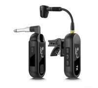 Émetteur-récepteur rechargeable, système de microphones en laiton pour saxophone sans fil, microphone à clipser, portée de 30,5 m (1 à 1)
