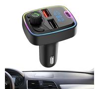 Émetteur sans fil de voiture, émetteur radio pour la voiture - Adaptateur musical FM pour le véhicule | Adaptateur de radio audio de musique sans fil Handsfree Wireless, Chargeur de téléphone à charge