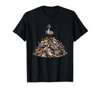 Émeu Mignon Debout sur Un tas de Plumes colorées T-Shirt