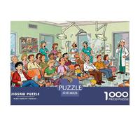 Émeute dans la Salle d'attente du Cabinet Dentaire Puzzle en Bois Imperméable DIY Puzzles De 1000 Pièces pour Adultes Défi Et Casse-tête De Décoration pour La Maison