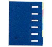 EMEY Trieur EMEY JUNIOR en carte avec système clip, 6 compartiments. Coloris Bleu.