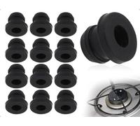 Emezddo 12 pièces caoutchoucs de Support de Casserole,Pieds en Caoutchouc,Pieds en Caoutchouc antirouille,œillets en Caoutchouc avec tiges de 5 mm,Compatible avec Dometic poêle(Noir)