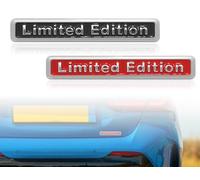 Emezddo 2 pièces Autocollants de Logo 3D en édition limitée pour Voiture,Autocollants d'emblème universels en métal,pour Voiture Moto vélo fenêtre Porte PC Tablette Accessoires(Noir et Rouge)