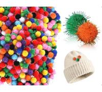 Emezddo 250 Pompons pour Loisirs Créatifs, Petites Boules de Feutre, Mini Pompons Duveteux, Pour Guirlandes de Chapeaux, Décorations de Fête (Coloré, 15 mm)