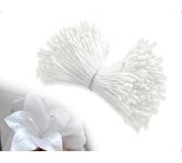 Emezddo 380 Cure-Pipes, éTamines De Fleurs Artificielles à Deux TêTes, Cure-Pipes Pour Loisirs CréAtifs Avec Deux TêTes PerléEs, Pour Vos DéCorations(Blanc)