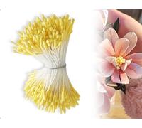 Emezddo 380 Cure-Pipes, éTamines De Fleurs Artificielles, Cure-Pipes Pour Loisirs CréAtifs. Avec Deux TêTes PerléEs, Pour Vos Projets CréAtifs(Jaune)