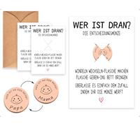 Emezddo Ensemble de pièces de décision, pièce de décision de grossesse pour la naissance de bébé, pour les mères, les futurs pères, les nouveaux papas, les mamans, les garçons, les filles (or rose)