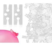 Emezddo Lot de 200 attaches pour ballons,attaches transparentes pour ballons,à dégagement rapide,pinces de fixation pour ballons,aide au nouage de ballons réutilisable,clip pour ballons