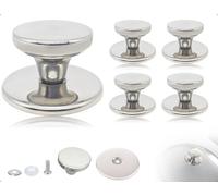 Emezddo Lot de 4 poignées de couvercle de casserole proofes à la chaleur,poignée de remplacement universelle en acier inoxydable avec vis,pour bouilloires, poêles et autres ustensiles de cuisine