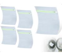 Emezddo Lot De 4 Sacs à Linge, Filet à Linge RéUtilisable En Maille Avec Fermeture éClair Verte Pour Vestes, Manches Courtes, Pantalons, Sous-VêTements, Chaussettes Et VêTements De BéBé