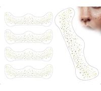 Emezddo Lot de 4 tatouages pailletés pour le visage, autocollants imperméables pour taches de rousseur, patchs de maquillage étoiles pailletés, pour fêtes, festivals, art corporel (doré)