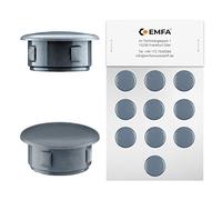 EMFA Bouchon Cache Trou 10 mm Anthracite - Capuchon Plastique obturateur pour Meubles et Trous de Fixation - 1 cm - Lot de 10 pièces