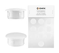 EMFA Bouchon Cache Trou 12 mm Blanc - Capuchon Plastique obturateur pour Meubles et Trous de Fixation - 1,2 cm - Lot de 25 pièces