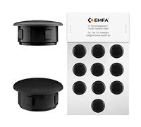 EMFA Bouchon Cache Trou 15 mm Noir - Capuchon Plastique obturateur pour Meubles et Trous de Fixation - 1,5 cm - Lot de 50 pièces