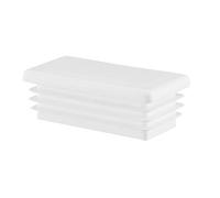 EMFA Bouchon pour Tube Rectangulaire 120x40 mm Blanc - Embout Intérieur en Plastique - Pieds de Meuble, Structures Métalliques - Capuchon d’Obturation - Lot de 10 - 12x4 cm