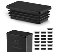 EMFA Bouchon pour Tube Rectangulaire 120x80 mm Noir - Embout Intérieur en Plastique - Pieds de Meuble, Structures Métalliques - Capuchon d’Obturation - Lot de 20 - 12x8 cm