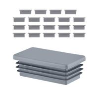 EMFA Bouchon pour Tube Rectangulaire 40x20 mm Gris - Embout Intérieur en Plastique - Pieds de Meuble, Structures Métalliques - Capuchon d’Obturation - Lot de 20 - 4x2 cm